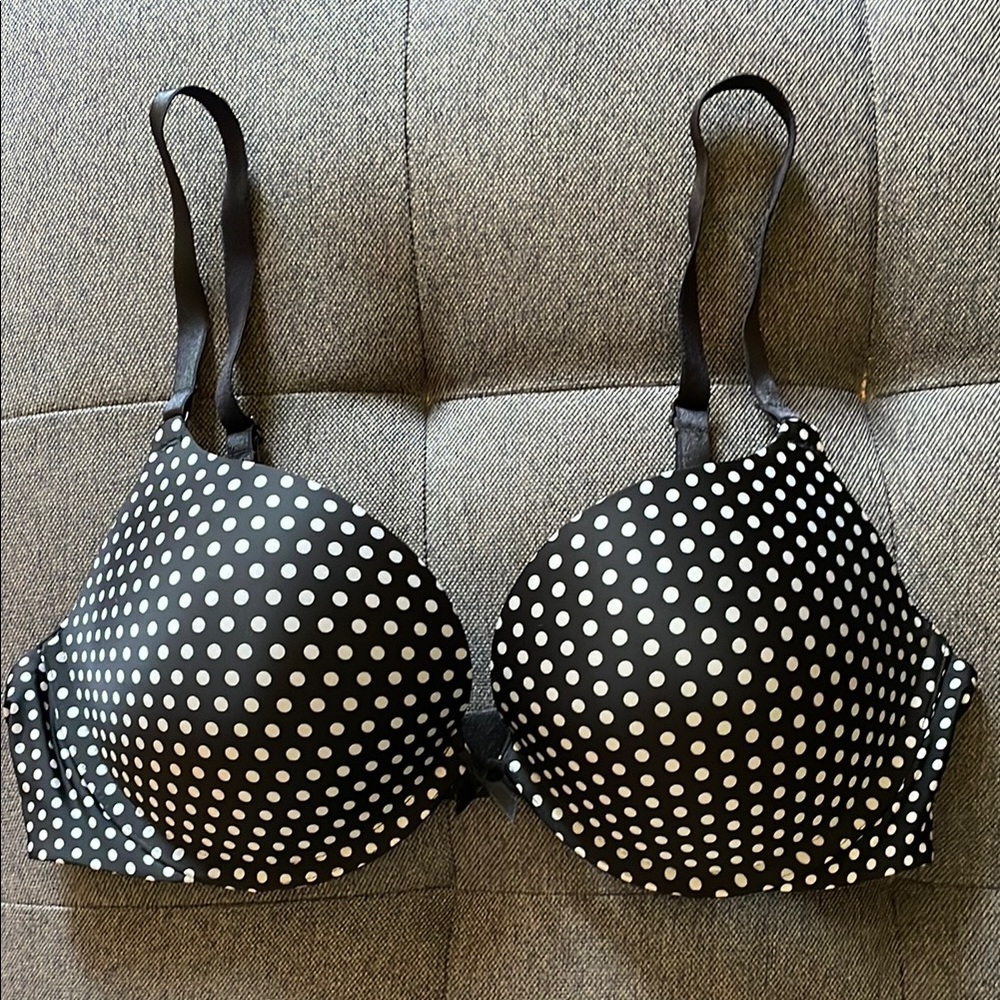 Victoria’s Secret Polka Dot Black and White Push-up Bra